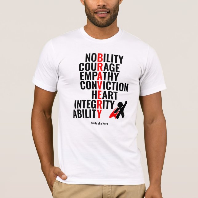 T-shirt Traits d'un héros (Devant)