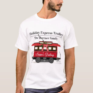 T-shirt Tramway famille Bonnes Fêtes Trolley Streetcar