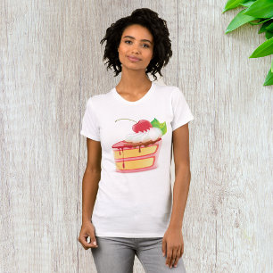 T-shirt Tranche de gâteau aux fraises avec de la crème