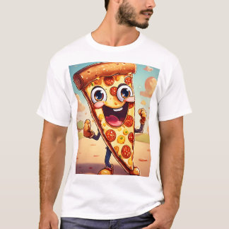T-shirt tranche de pizza animée CARTOON STYLE