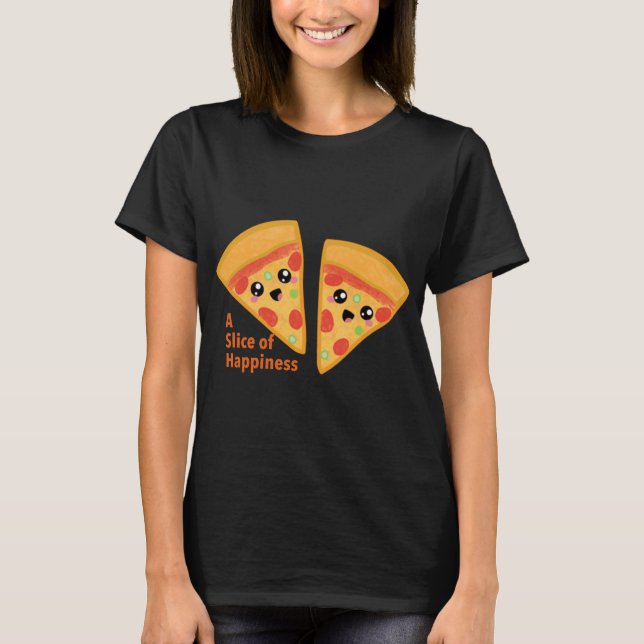 T-shirt Tranche de pizza avec citations (Devant)