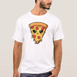 T-shirt tranche de pizza Kawaii mignonne Amour d