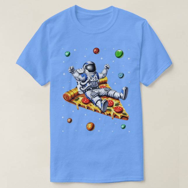 T-shirt Tranche de pizza pour astronaute (Design devant)