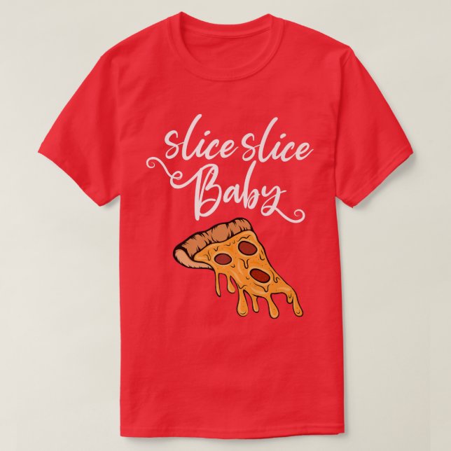 T-shirt Trancher tranche de mot bébé jeu avec pièce de piz (Design devant)