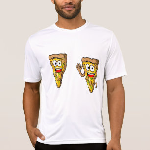 T-shirt Tranches de pizza aux champignons heureux
