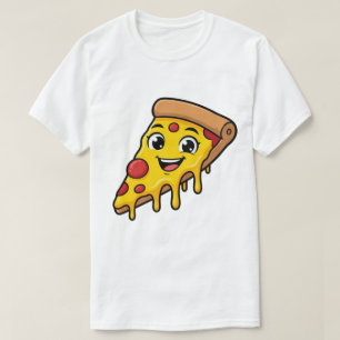 T-shirt Tranches de pizza drôle et heureuse avec fromage e