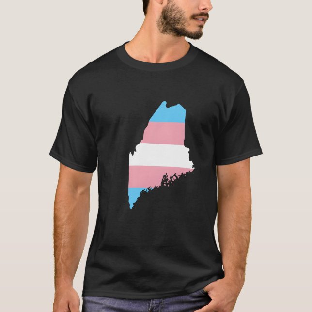 T-shirt Trans Flag Maine LGBT Pride Support funny (Devant)
