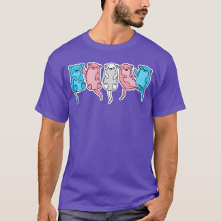 T-shirt Trans Flag Otter Design for proudrans People retro