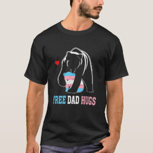 T-shirt Trans Papa Ours Papa Libre Ennuis Arc-en-ciel Tran