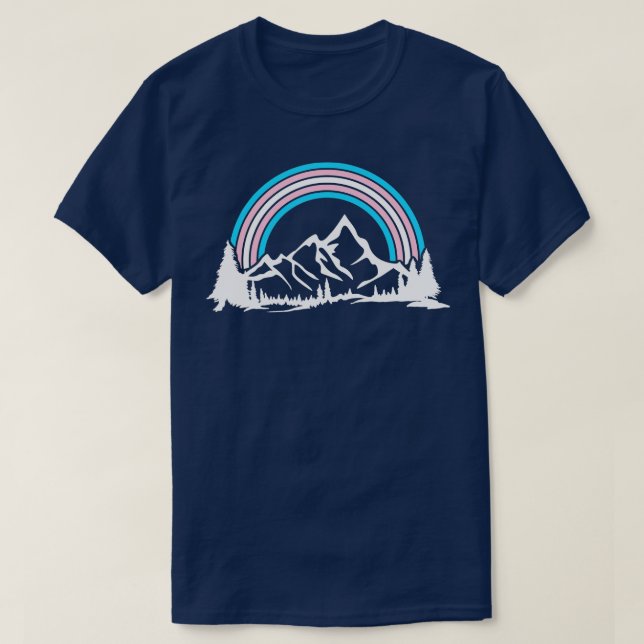 T-shirt Trans Pride Randonnée Camping Backpacking Transgen (Design devant)