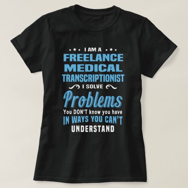 T-shirt Transcriptionniste Médicale indépendant (Design devant)