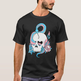 T-shirt Transgender Pride Trans Flag Skull Snakes Roses Su