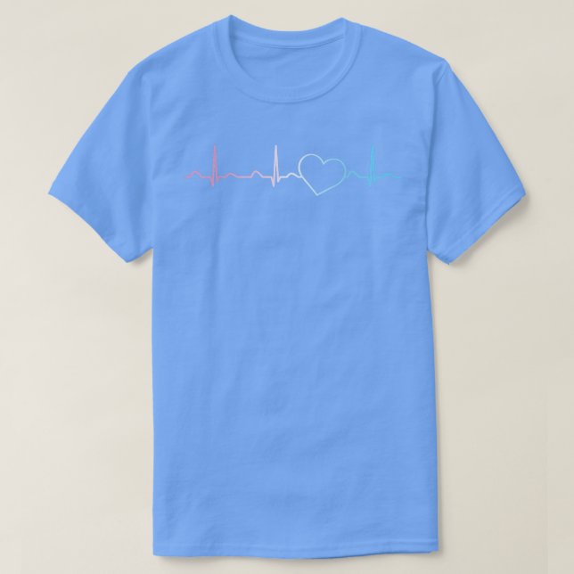 T-shirt Transgenre Heartbeat mignon LGBTQ Pride Mois Cadea (Design devant)