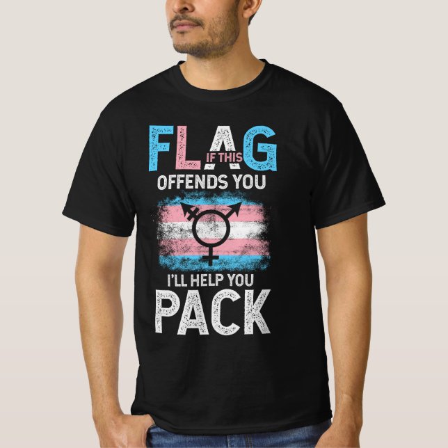 T-shirt Transgenre Si Ce Drapeau Vous Offense Trans Transg (Devant)