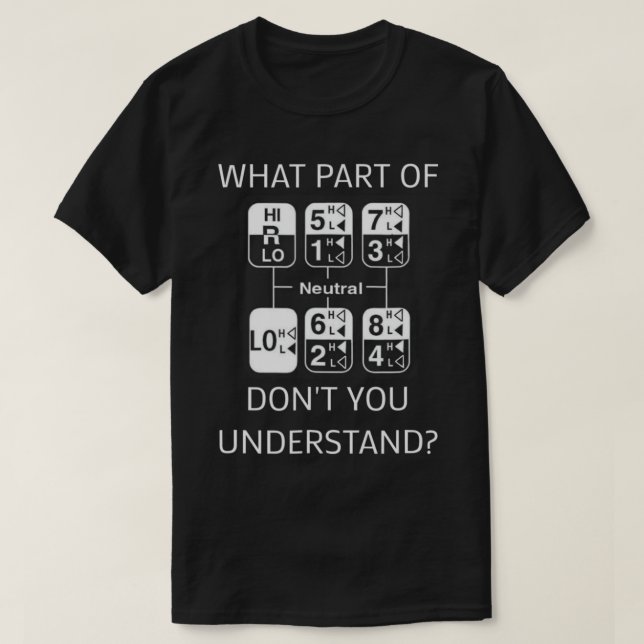 T-shirt Transmission de camion de conducteur de ca (Design devant)