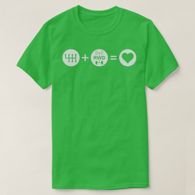 T-shirt Transmission manuelle Plus Roue Arrière Est Égal À (Design devant)