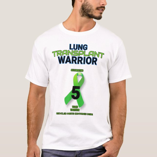 T-shirt Transplantation pulmonaire 5 Anniversaire Guerrier (Devant)