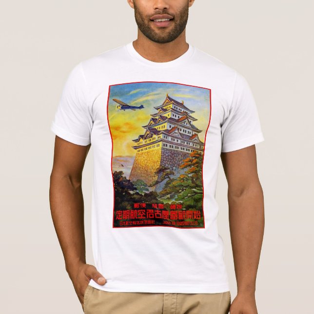 T-shirt Transport aérien japonais avec pagode (Devant)