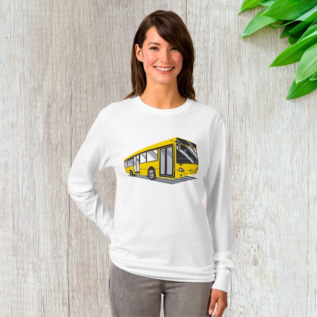 T-shirt Transport en commun de bus urbain jaune gras (Créateur téléchargé)