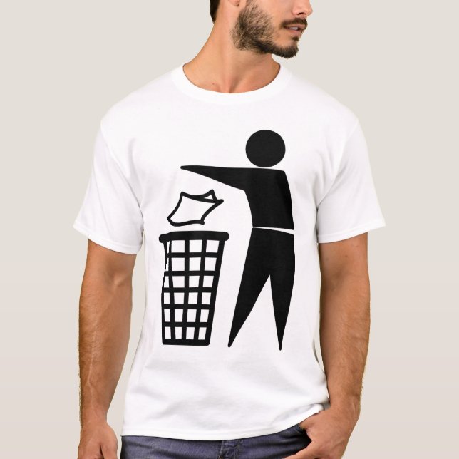 T-shirt Trash Man Dumping papier Trash (Devant)