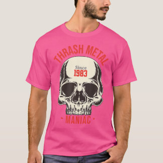 T-shirt Trash Métal Maniac Crâne Métal Lourd 1983 Pour Met