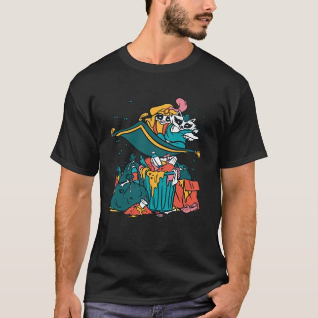 T-shirt Trash poubelle racoon couple mignon (Devant)