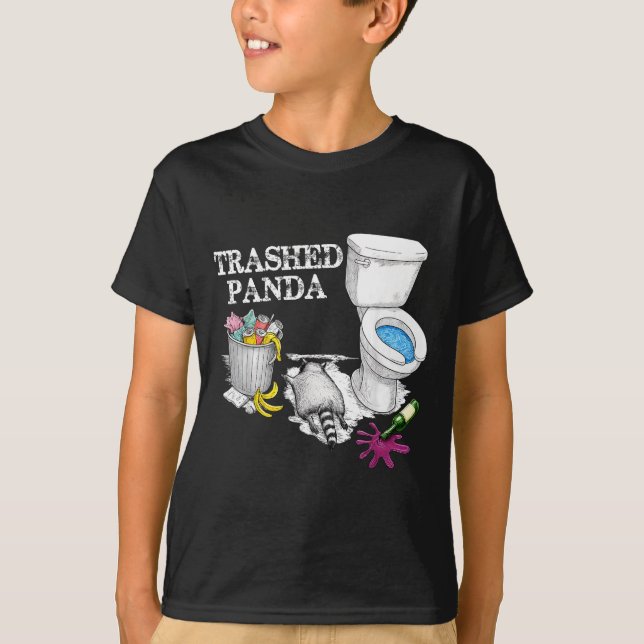 T-shirt Trashed Panda Drunk Racoon Party Animal Meme Funny (Devant)