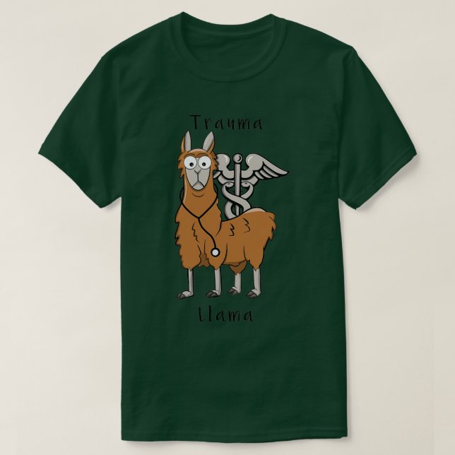 T-shirt Trauma Llama Caduceus Design (Design devant)