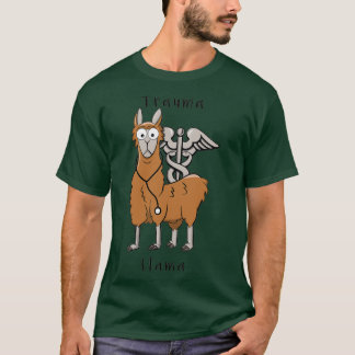 T-shirt Trauma Llama Caduceus Design