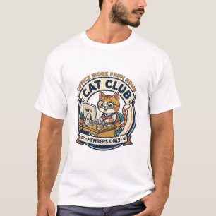 T-shirt Travail à domicile de bureau Chat Cadeau pour amat