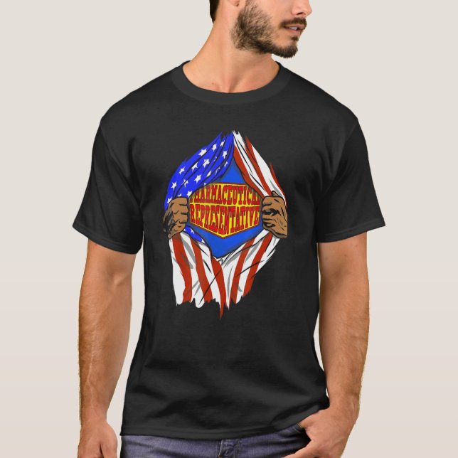 T-shirt Travail d'héroïne du représentant pharmaceutique (Devant)
