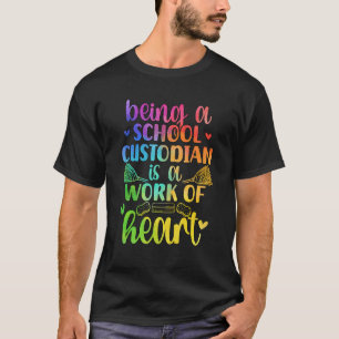 T-shirt Travail Du Gardien De L'École De Coeur Jour Du Jar