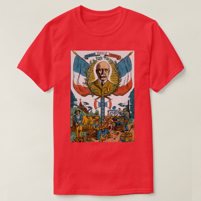 T-SHIRT TRAVAIL PÉTAIN FAMILLE FAMILLE PÈRE VICHY FRANCE P (Design devant)