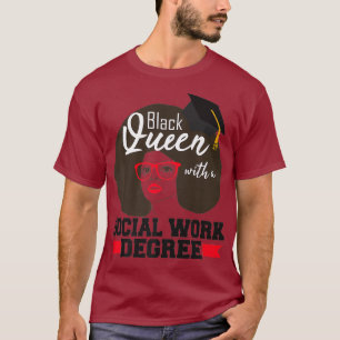 T-shirt Travail social Black Queen Degré Travailleur MSW B