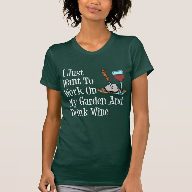 T-shirt Travail sur le vin de jardin et de boissons (SUR (Devant)