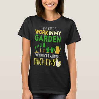 T-shirt Travailler Dans Mon Jardin Hangout Avec Mon Jardin