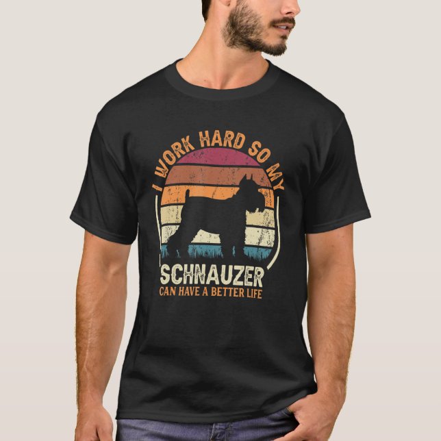 T-shirt Travailler dur Pour Que Le Chien Ait La Vie Retro  (Devant)