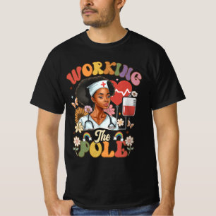 T-shirt Travailler Le Pole Funny ICU Infirmière Urgence In