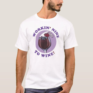 T-shirt Travailler Neuf À Vin Citation Amoureux Du Vin D