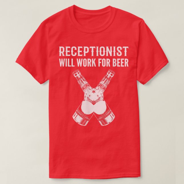 T-shirt Travailler pour la bière buveuse  (Design devant)