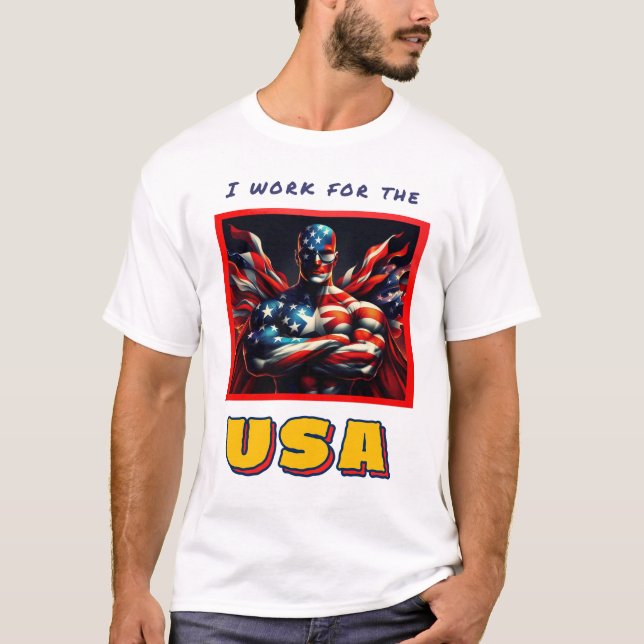 T-shirt Travailler pour USA (Devant)