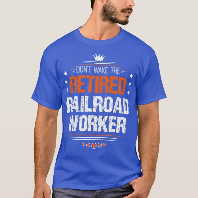 T-shirt Travailleur de chemin de fer retraité Travailleur  (Devant)