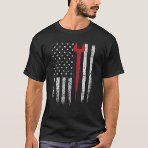 T-shirt Travailleur de fer patriotique USA Drapeau Travail