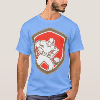 T-shirt Travailleur de fonderie Holding Ladle Retro T