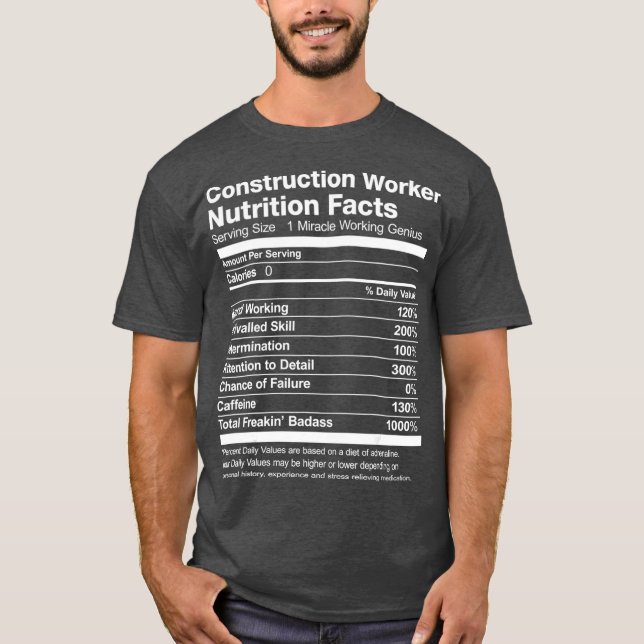 T-shirt Travailleur de la construction des hommes Nutritio (Devant)