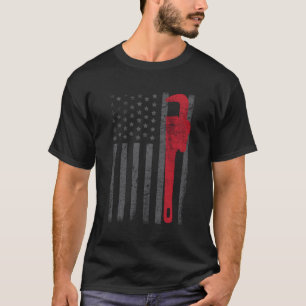 T-shirt Travailleur de plomberie de plomberie American Fla