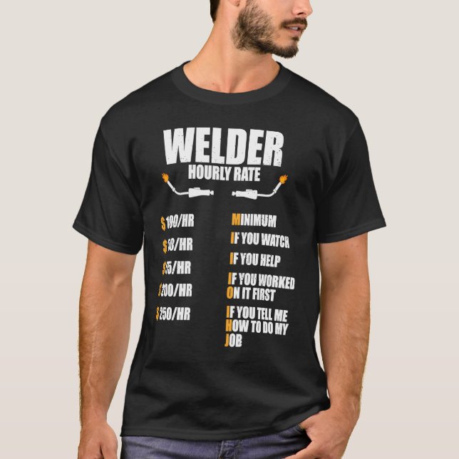 T-shirt Travailleur de soudure à taux horaire (Devant)