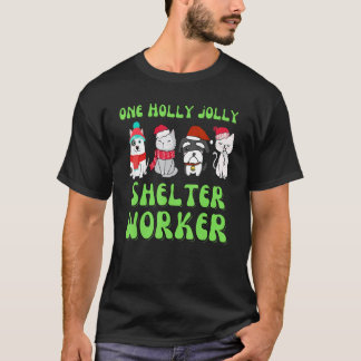 T-shirt travailleur d'un refuge pour animaux Noël chien ch