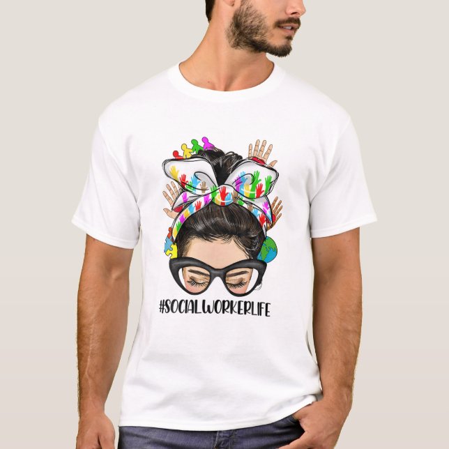 T-shirt Travailleur en santé Messy Bun Hair Nur (Devant)
