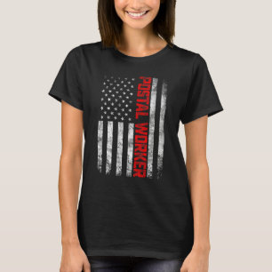 T-shirt Travailleur Postal Rétro Vintage Drapeau Américain